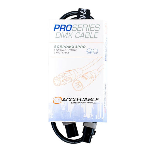 Professional DMX Cable - 3-Pin Male to 3-Pin Female Connection - Wisdom Esoterica - American DJ - 819730017734 - DMX Cable